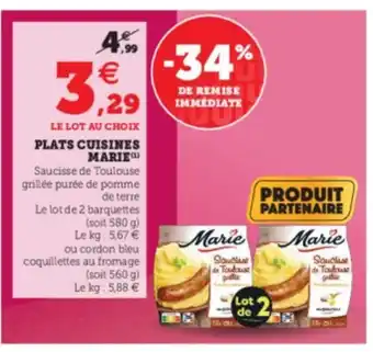 Super U Plats Cuisines Marie offre