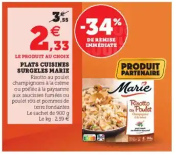Super U Plats Cuisines Surgeles Marie offre