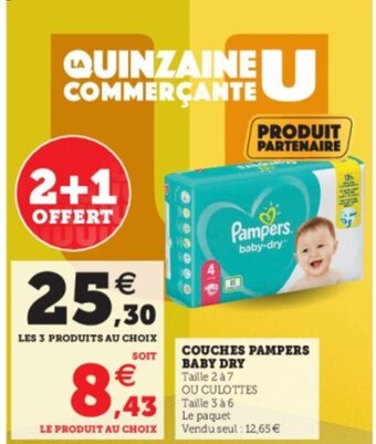 Super U Couches Pampers Baby Dry offre