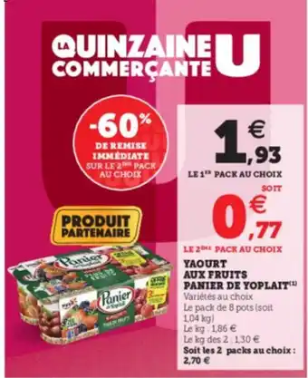Super U Yaourt Aux Fruits offre