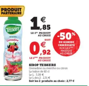Super U Sirop Teisseire offre