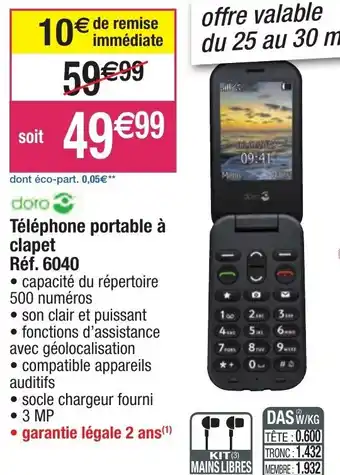 Téléphone portable à clapet