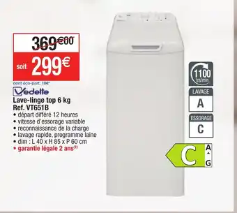Lave-linge top 6 kg