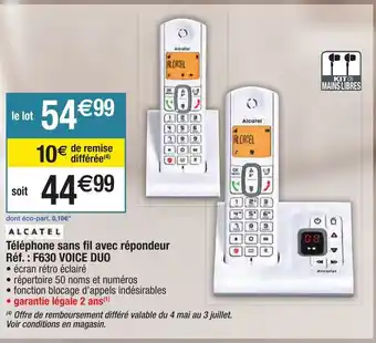 Migros Téléphone sans fil avec répondeur offre