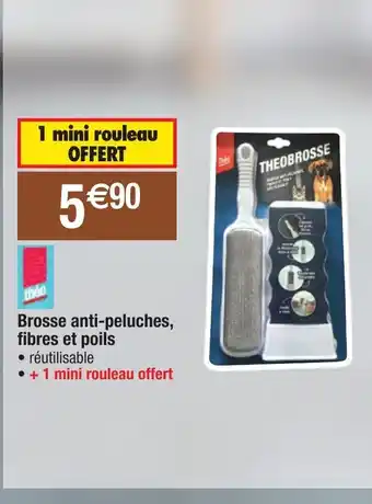 Brosse anti-peluches fibres et poils