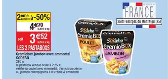 Migros Cremiobox jambon avec emmental sodebo offre