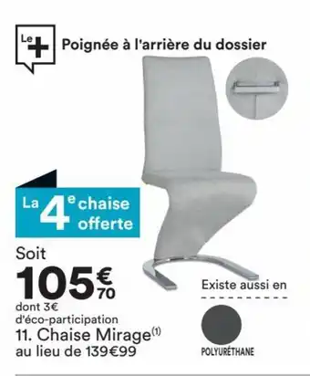 BUT Chaise Mirage offre