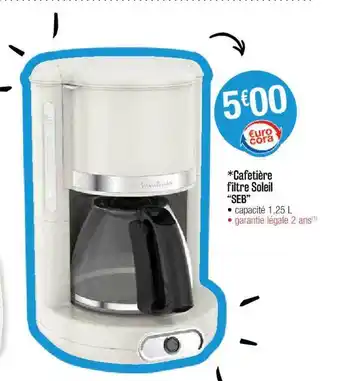 Cora x Carrefour Cafetière Filtre Soleil offre