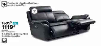 BUT Canapé 3 Places 2 Relax électriques Austin offre
