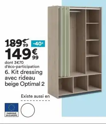 BUT Kit Dressing Avec Rideau Beige Optimal 2 offre