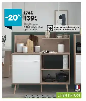 BUT Buffet Bas Olga 1 Porte 1 Tiroir offre