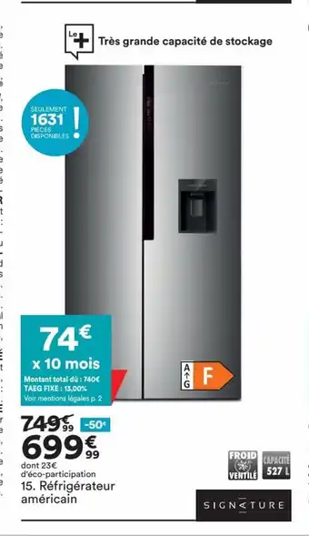 BUT Réfrigérateur Américan offre