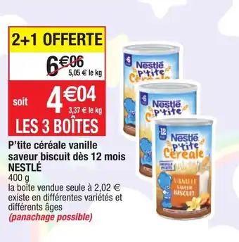 Migros P'tite céréale vanille saveur biscuit dès 12 mois offre