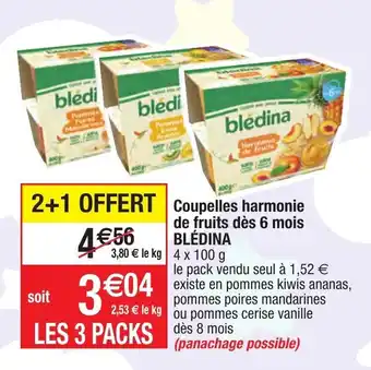 Migros Coupelles harmonie de fruits dès 6 mois offre