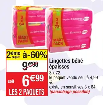 Migros Lingettes bébé épaisses offre