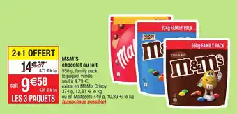 Migros M&M's chocolat au lait offre
