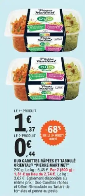 E.Leclerc Duo carottes râpées et taboulé oriental offre