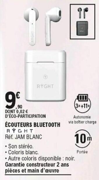 E.Leclerc Écouteurs bluetooth offre