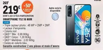 E.Leclerc Smartphone Y52 5G noir offre