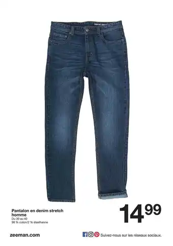 Zeeman Pantalon En Denim Stretch Homme offre