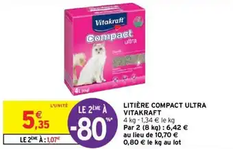 Intermarché Litière compact ultra vitakraft offre