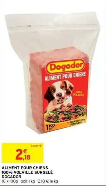Aliment pour chiens 100% volaille surgelé dogador