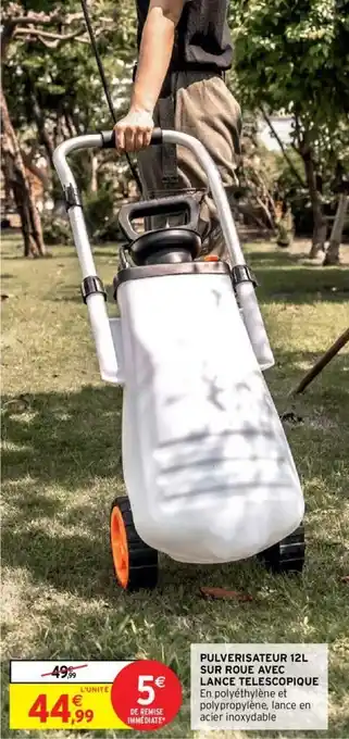 Intermarché Pulverisateur 12L Sur Roue Avec Lance Telescopique offre