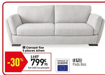 Conforama Canapé Fixe 3 Places Athen offre