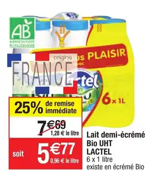 Migros Lait demi-écrémé Bio UHT offre