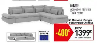 Conforama Canapé d'Angle Convertible Alina 2 offre