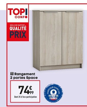 Conforama Rangement 2 Portes Space offre