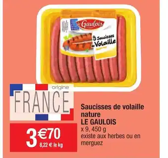 Migros Saucisses de volaille nature offre