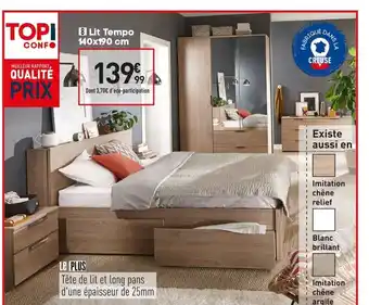 Conforama Lit Tempo 140x190cm offre