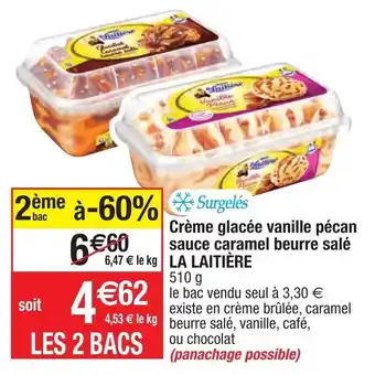 Migros Crème glacée vanille pécan sauce caramel beurre salé offre