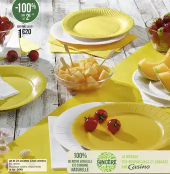 Lot de 24 assiettes 23cm colorées
