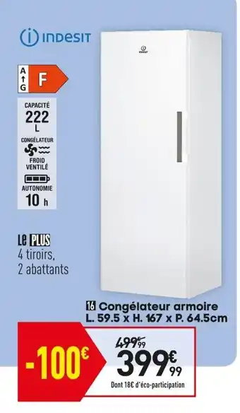 Conforama Congélateur armoire L. 59.5 x H. 167 x P. 64.5cm offre