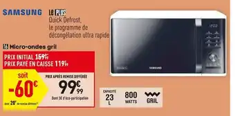 Conforama Micro-ondes gril offre