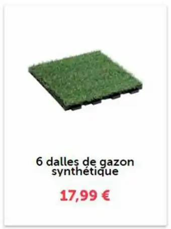 Stokomani 6 dalles de gazon synthétique offre