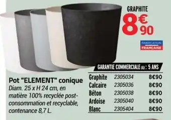 Pot "element" conique