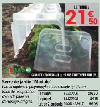 Bricorama Serre de jardin "modulo" offre