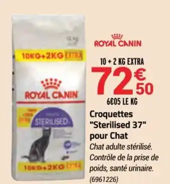 Croquettes "sterilised 37" pour chat