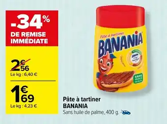 Carrefour Pâte à tartiner BANANIA offre