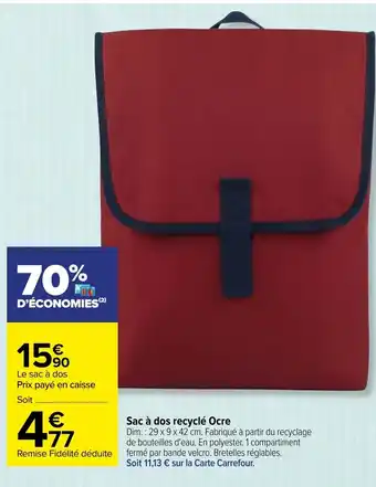 Sac à dos recyclé ocre