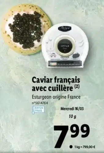 Caviar français avec cuillère