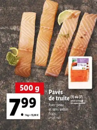 Lidl Pavés de truite offre
