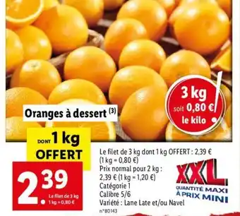 Lidl Oranges à dessert offre