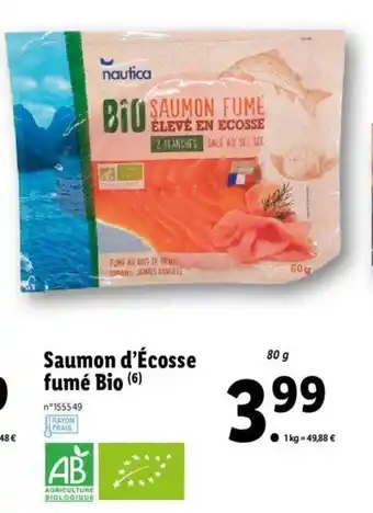 Lidl Saumon d'écosse fumé bio offre