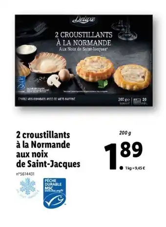 Lidl 2 croustillants à la normande aux noix de saint-jacques offre