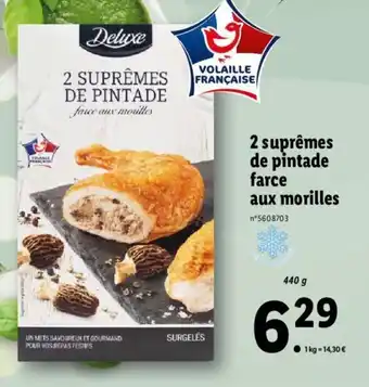2 Suprêmes de pintade farce aux morilles
