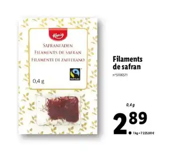 Lidl Filaments de safran offre